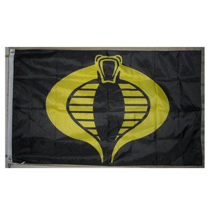 G.I. Joe Cobra 3'x5' horizontal Flag Banner Black & Yellow Destro Serpentor